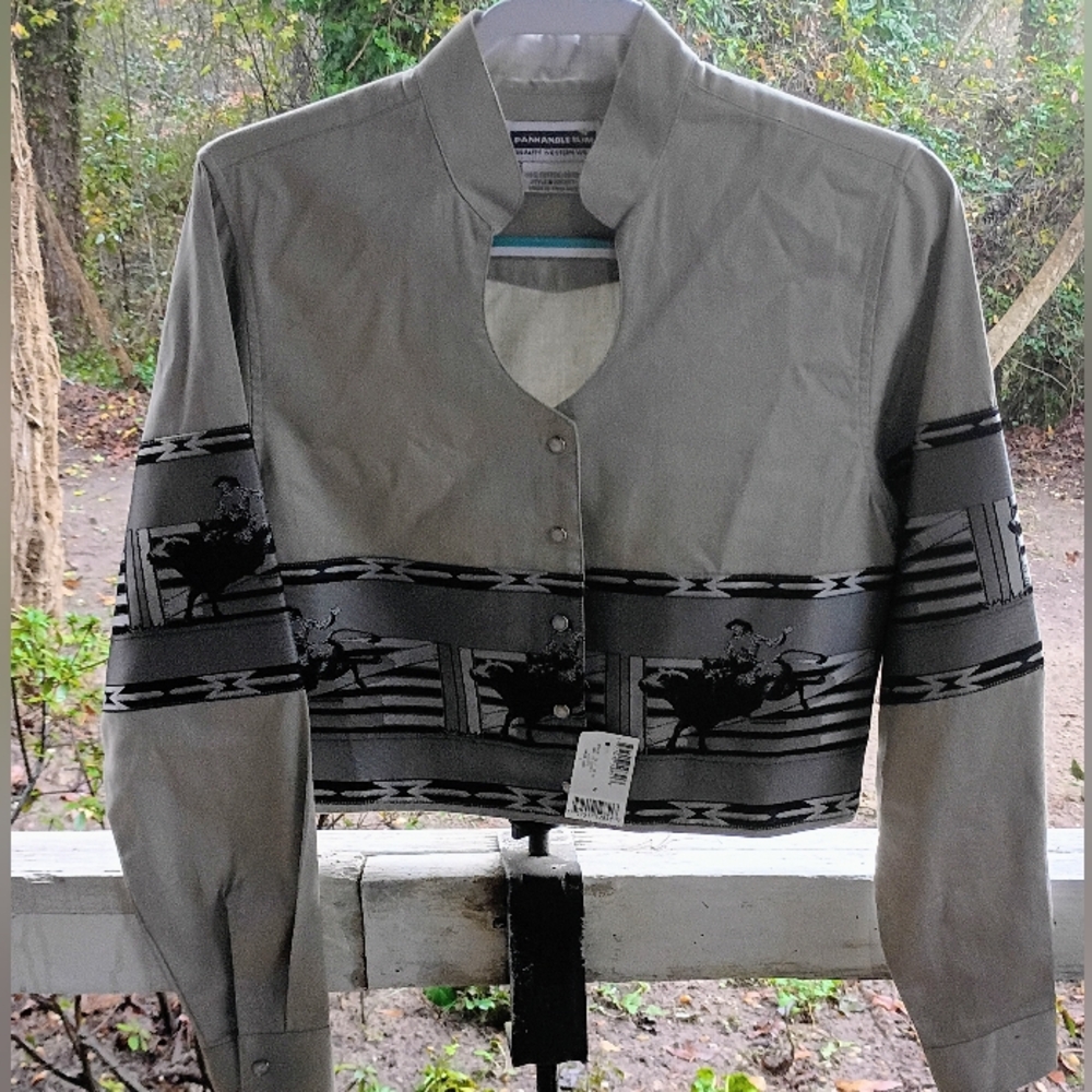 NWT Vintage Panhandle Slim Tan and Black Western Shirt